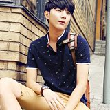 夏季男士短袖T恤 韩版修身半袖POLO衫男大码体恤上衣潮流男装衣服