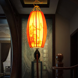 新中式羊皮吊灯 国画花鸟吊灯 传统仿古灯笼灯具 客厅茶楼酒店灯