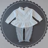 春装童装新款韩国风女童小童宝宝可爱蝙蝠袖荷叶摆卫衣上衣0-3岁