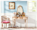 美式乡村复古实木梳妆台法式仿古做旧雕花化妆桌欧式卧室古典家具