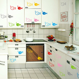 特价墙贴卧室儿童房幼儿园厨房浴室卫生间装饰贴纸可爱动物小鱼