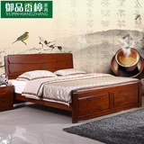 全实木床1.8米双人床单人婚床液压高箱储物床简约中式家具香樟木
