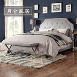 美式现代简约软包布艺床可拆洗小户型北欧宜家布床1.51.8米双人床