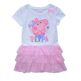 2016年新款夏季女孩宝宝棉佩佩猪童装粉红小猪短袖连衣裙