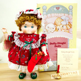 美国古董娃娃  陶瓷多莉DOLLY音乐娃娃 圣诞限定6000体 盒装全新