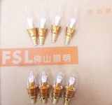 佛山照明LED节能拉尾灯泡3W瓦E14小螺口尖泡蜡烛型形水晶吊灯FSL