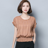 宽松t恤女短袖2016夏季 女式韩版显瘦简约蝙蝠衫半袖短款体恤上衣
