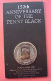 英属马恩岛1990年黑便士邮票诞生150周年-1克朗纪念铜镍币卡币
