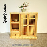 老榆木茶水柜餐边柜现代中式禅意茶室茶叶茶具边柜面漆实木玄关柜