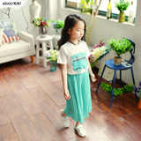 夏款中大女童装小汽车韩版卡通印花短袖儿童T恤休闲打底衫上衣 特