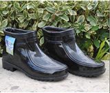 特价3519冬款橡胶时尚雨鞋男短筒加绒保暖雨靴低帮牛筋底水鞋胶鞋