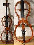 高档5弦电声大提琴 电子大提琴 黄色  整体实木 乌木镶嵌配件