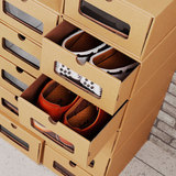 加厚透明抽屉式鞋盒子简易男女高跟鞋收纳盒整理储物防尘纸盒批发