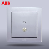 ABB开关插座面板ABB插座/德韵直边银色 宽频电视插座AL303-S