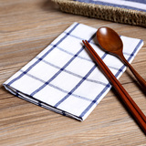 日式简约蓝红条纹格子棉麻餐垫 布艺西餐垫餐桌布桌垫 盖布 盘垫