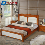 中式实木床全实木床1.8米橡木床1.5m现代简约双人床卧室家具包邮