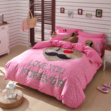 秋冬韩式家纺欧美四件套简约时尚床上用品个性被套床单式1.5米1.8