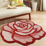 简约田园圆形地毯 加厚玫瑰客厅地毯 卧室床前垫爬行垫电脑椅地垫