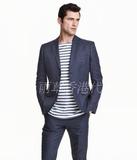 H&M香港代購HM2016款男装Modern Essentials棉麻梭雙鈕西裝外套