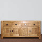 实木原木餐边柜储物柜简约现代橡木收纳柜厨房收纳柜整装储物柜子