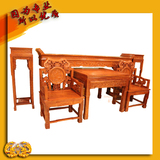 龙上龙红木中堂六件套 实木供桌餐桌椅组合花梨木中式仿古家具