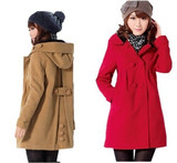 2016春季新款新品韩版加厚呢子大衣女中长款长袖羊绒修身女士外套