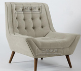欧式简约现代客厅单人布艺沙发客厅休闲椅法式皮艺沙发椅实木沙发