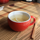 出口澳洲设计 经典红色小号陶瓷咖啡杯 拿铁卡布奇诺拉花杯 200ml
