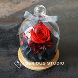 高端进口玻璃罩红玫瑰永生花礼盒婚礼生日情人节告白礼物浪漫包邮