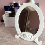 田园可爱公主树脂化妆镜子台式化妆镜 玫瑰梳妆镜子 复古高档特价