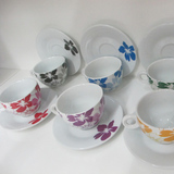 卡布奇诺咖啡杯简约创陶瓷咖啡杯碟套装意式浓缩杯有耳杏式瓷杯