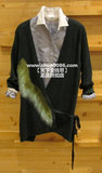 2012安瑞井origin专柜正品折扣绿色植绒长袖系带羊毛针织衫原1668