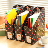 韩国文具 创意可爱桃心爱心桌面纸质收纳盒 学生书本文件夹整理盒
