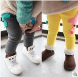 韩版女童装儿童打底裤春装0-1-2-3岁半女宝宝加绒加厚裤子春季潮