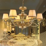 欧式吊灯 中式仿铜色灯客厅灯具 6头铁艺吊灯 美式灯具卧室餐厅灯
