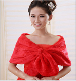 2013最新款韩版毛披肩新娘婚纱礼服披肩冬季伴娘红色毛绒披肩