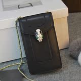 iphone6Splus真皮蛇头手机包袋16新款迷你小包牛皮零钱包斜挎女包