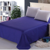 100%纯棉床单 学生床单双人、单人床单宝蓝色单件床品