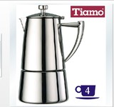咖啡壶 不锈钢摩卡壶 平底加厚家用咖啡壶TIAMO4人份