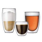 Bodum双层玻璃杯隔热透明水杯 茶杯咖啡杯创意啤酒杯子果汁杯带把