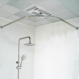 正品SUS304不锈钢 弧形浴室帘杆L形U型浴室浴帘杆  100*100