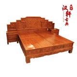 红木家具 非洲花梨木床1.8米全实木双人床头柜组合卧室家具大脚床