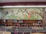 儿童房背景墙画 幼儿园大型壁画 手绘卡通风景动物画 深圳墙绘