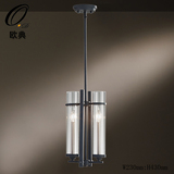 新中式设计师的灯铁艺欧式订制2灯工程别墅清光简约玻璃管吊灯