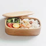 日式橡胶木实木饭盒便当盒原木点心盒午餐野餐饭盒寿司木碗 特价