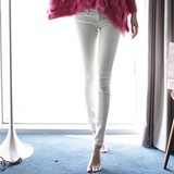 韩国进口加厚修身白色小脚休闲裤女长裤显瘦弹力紧身加绒铅笔裤潮