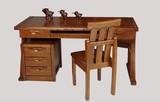 写字台实木转角中式榆木电脑桌宜家简约书房家具书架特价学习书桌