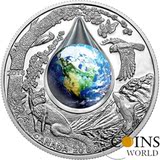 [预售]加拿大2016年3D水滴玻璃镶嵌系列彩银币（1）地球母亲