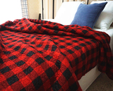 暗红色系纯棉斜纹好手感高级绗缝被子床单床盖 全棉薄被外贸原单