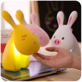 正品创意可爱可折叠小兔子台灯 LED充电台灯护眼学生灯写字学习灯